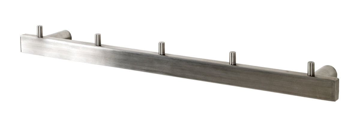 HAKU Möbel Garderobenleiste aus Metall gebürstet in Silber B 26-46 cm H 4 cm, 46 x 6 cm, H 4 cm