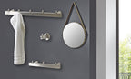 HAKU Möbel Garderobenleiste aus Metall gebürstet in Silber B 26-46 cm H 4 cm, 26 x 6 cm, H 4 cm