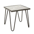 HAKU Möbel Beistelltisch aus Metall mit Glas in Anthrazit 50 x 50 x 50 cm