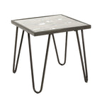 HAKU Möbel Beistelltisch aus Metall mit Glas in Anthrazit 50 x 50 x 50 cm