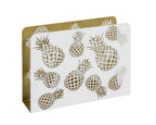 HAKU Möbel Zeitungsständer aus Metall Motiv Ananas in Weiss