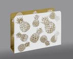 HAKU Möbel Zeitungsständer aus Metall Motiv Ananas in Weiss