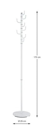 HAKU Möbel Garderobenständer aus Metall 29 x 170 cm in Weiss