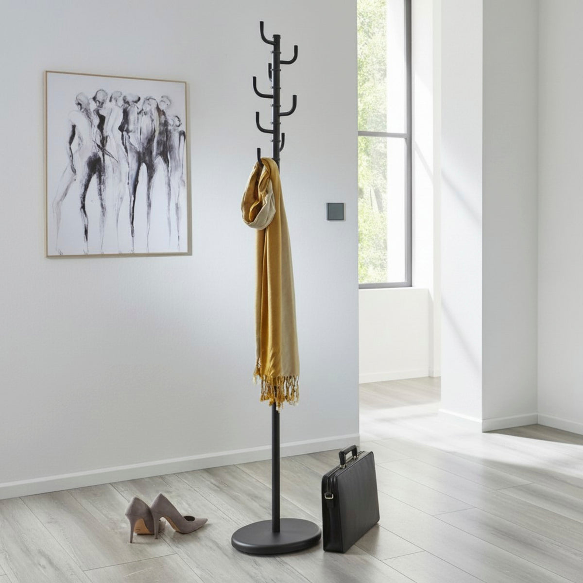 HAKU Möbel Garderobenständer aus Metall 29 x 170 cm in Schwarz
