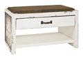 HAKU Möbel Schuhbank aus MDF gepolstert in Weiss 72 x 40 x 43 cm