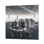 HAKU Möbel Wandgarderobe aus MDF Motiv Skyline in Braun