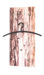 HAKU Möbel Wandgarderobe aus Glas Motiv Baumscheibe in Braun