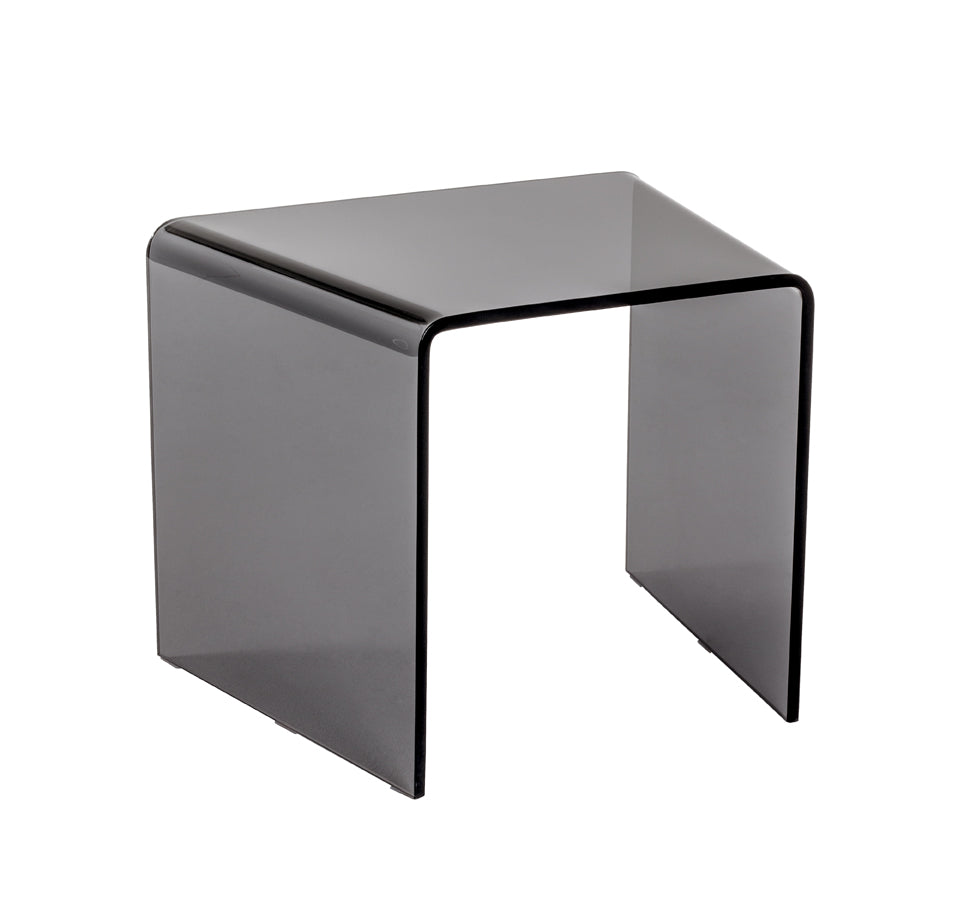 HAKU Möbel Beistelltisch aus Glas Wangengestell in Grau, 52 x 40 cm, H 41 cm