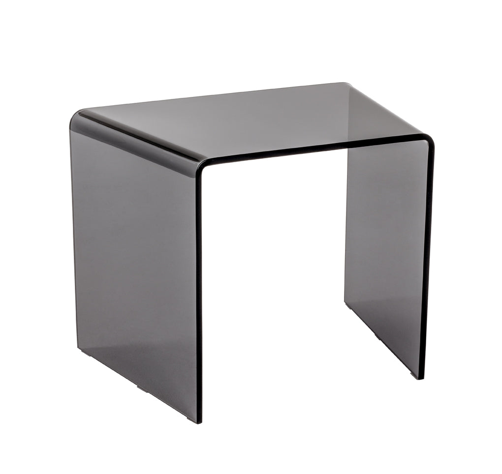 HAKU Möbel Beistelltisch aus Glas Wangengestell in Grau, 59 x 40 cm, H 46 cm
