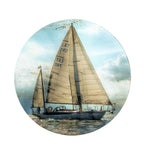 HAKU Möbel Beistelltisch aus Metall Motiv Segelschiff in Schwarz