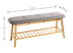 HAKU Möbel Schuhbank aus Textil mit Bambus in Grau B 60-100 cm H 44 cm, 100 x 30 cm, H 44 cm