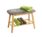 HAKU Möbel Schuhbank aus Textil mit Bambus in Grau B 60-100 cm H 44 cm, 60 x 30 cm, H 44 cm