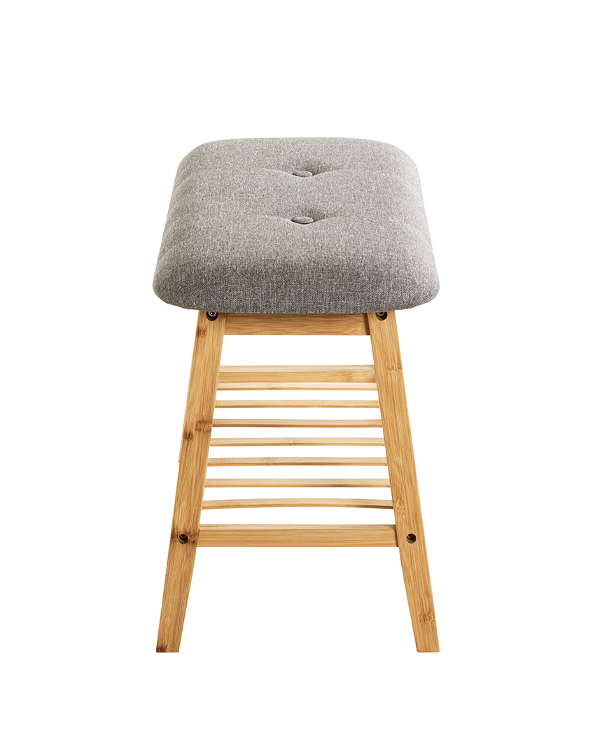 HAKU Möbel Schuhbank aus Textil mit Bambus in Grau B 60-100 cm H 44 cm, 60 x 30 cm, H 44 cm