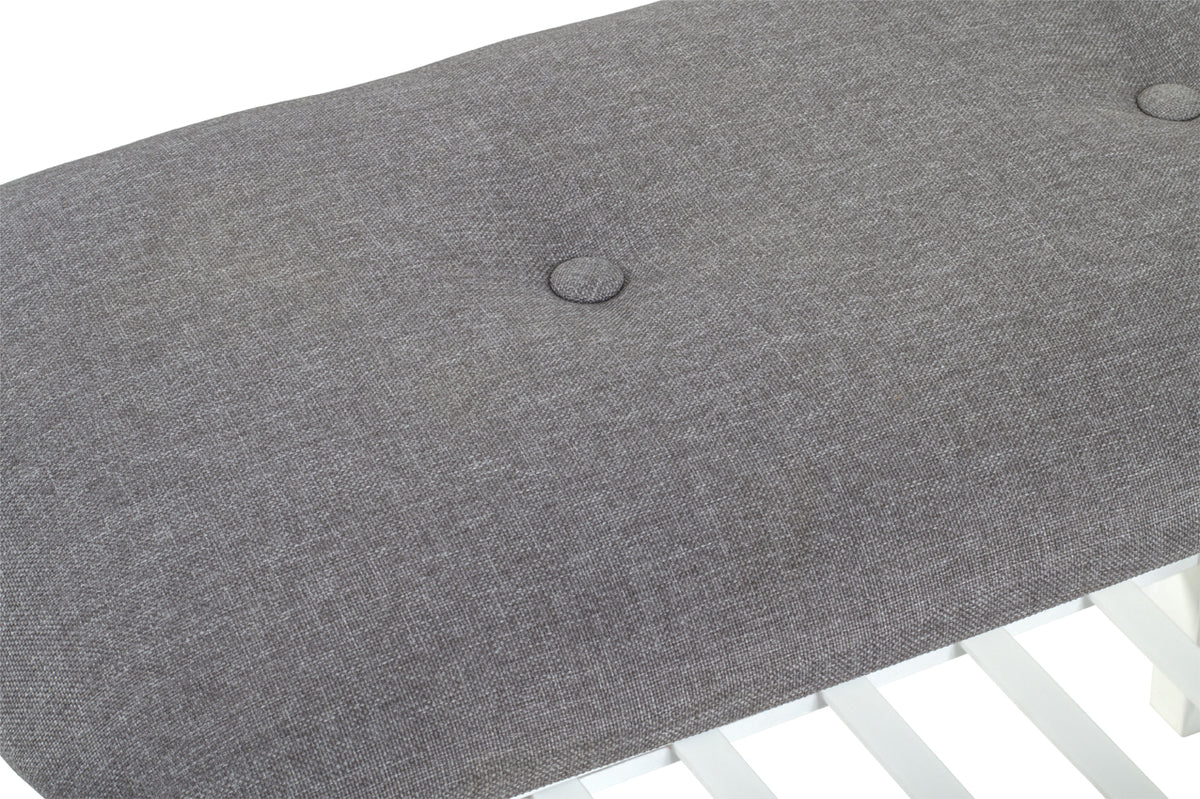 HAKU Möbel Schuhbank aus Textil mit Bambus in Grau B 60-100 cm H 44 cm, 100 x 30 cm, H 44 cm