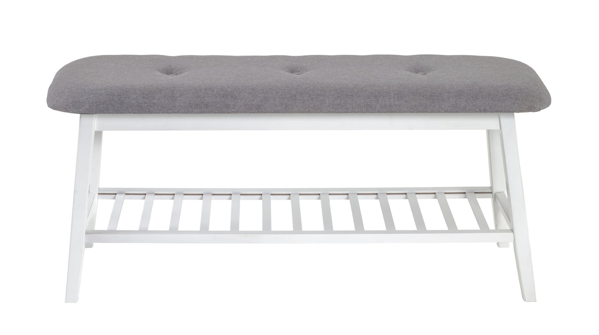 HAKU Möbel Schuhbank aus Textil mit Bambus in Grau B 60-100 cm H 44 cm, 100 x 30 cm, H 44 cm