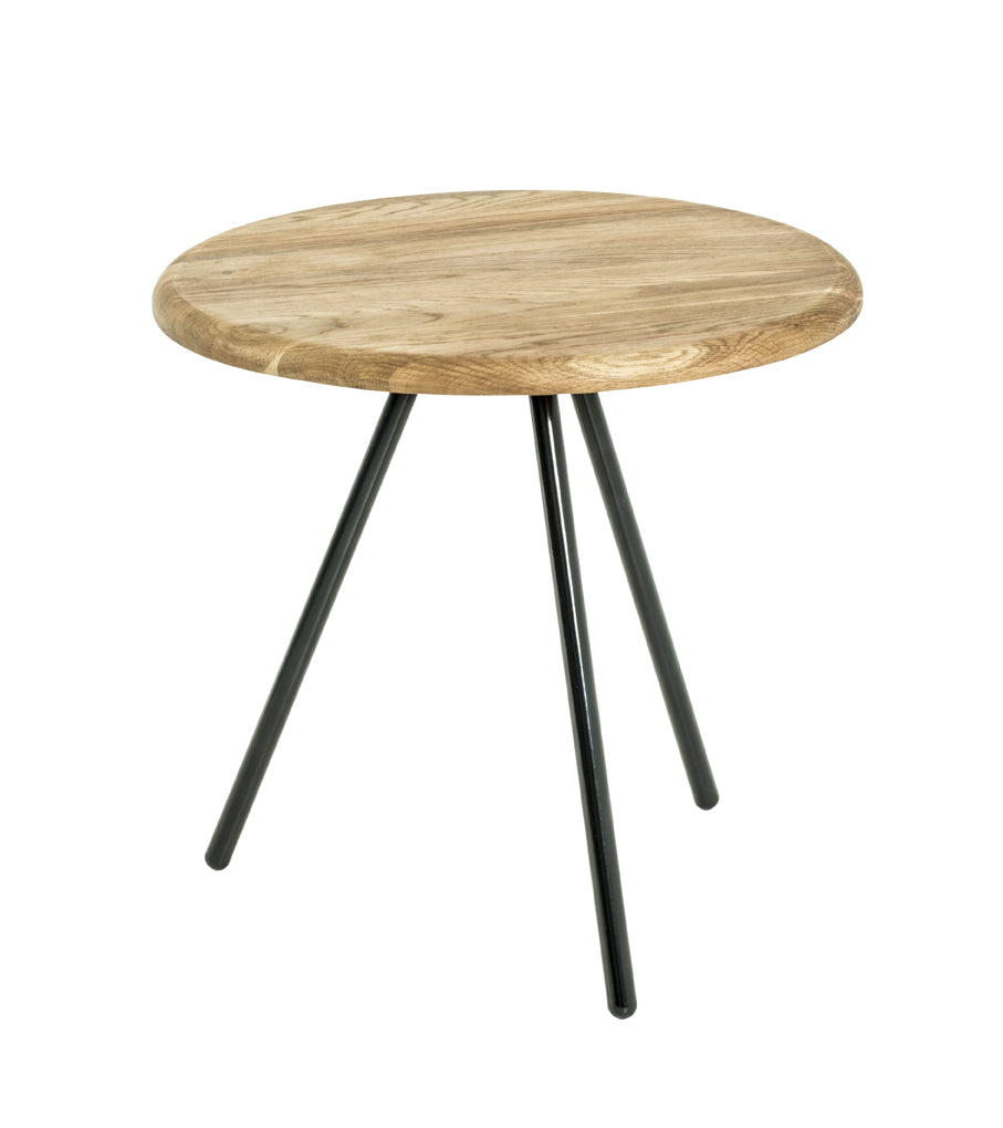 HAKU Möbel Beistelltisch aus Massivholz in Braun H 40-43 cm Ø 40-50 cm, Ø 40 cm, H 40 cm
