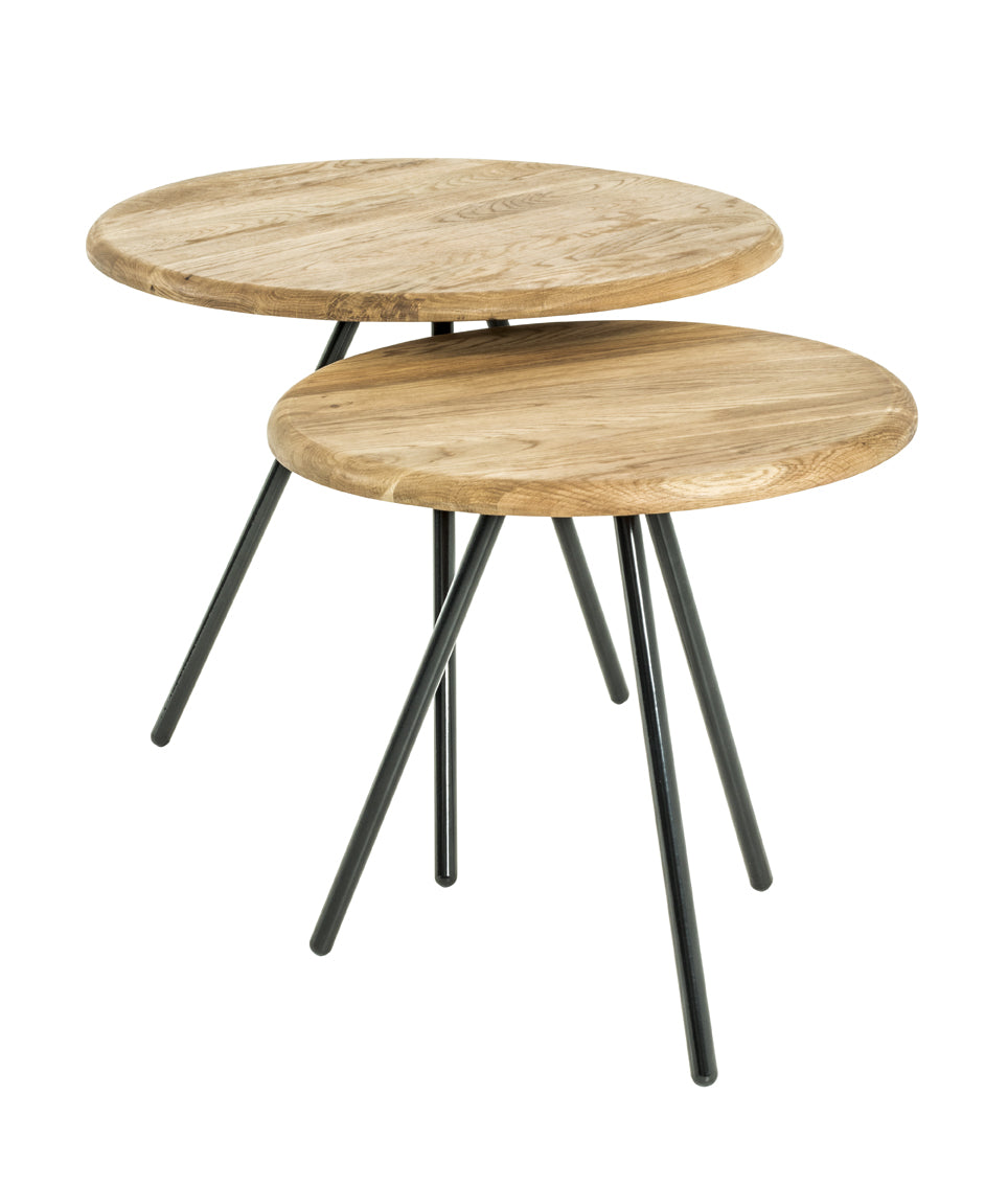 HAKU Möbel Beistelltisch aus Massivholz in Braun H 40-43 cm Ø 40-50 cm, Ø 40 cm, H 40 cm