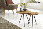 HAKU Möbel Beistelltisch aus Massivholz in Braun H 40-43 cm Ø 40-50 cm, Ø 50 cm, H 43 cm