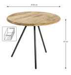 HAKU Möbel Beistelltisch aus Massivholz in Braun H 40-43 cm Ø 40-50 cm, Ø 50 cm, H 43 cm