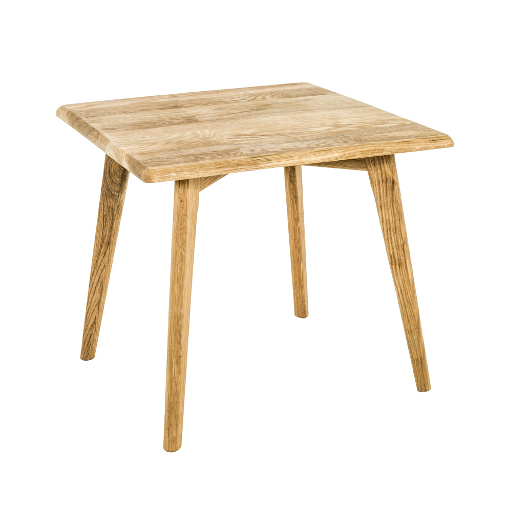 HAKU Möbel Beistelltisch aus Massivholz Schweizer Kante in Braun 45 x 45 x 45 cm