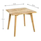 HAKU Möbel Beistelltisch aus Massivholz Schweizer Kante in Braun 45 x 45 x 45 cm