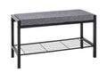 HAKU Möbel Schuhbank aus Metall gepolstert in Schwarz 80 x 32 x 48 cm