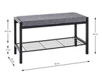 HAKU Möbel Schuhbank aus Metall gepolstert in Schwarz 80 x 32 x 48 cm