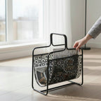HAKU Möbel Zeitungsständer aus Metall 37 x 22 x 45 cm in Schwarz
