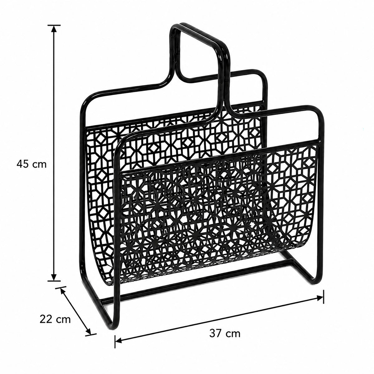 HAKU Möbel Zeitungsständer aus Metall 37 x 22 x 45 cm in Schwarz