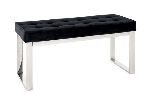 HAKU Möbel Bank aus Metall gepolstert in Silber 100 x 41 x 48 cm