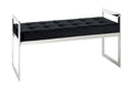HAKU Möbel Bank aus Metall gepolstert in Silber 100 x 40 x 57 cm