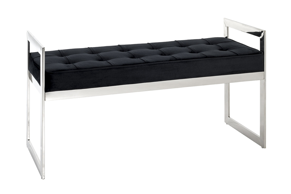 HAKU Möbel Bank aus Metall gepolstert in Silber 100 x 40 x 57 cm
