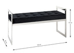 HAKU Möbel Bank aus Metall gepolstert in Silber 100 x 40 x 57 cm