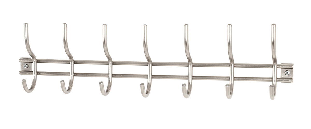HAKU Möbel Garderobenleiste aus Metall massiv in Silber B 22-54 cm H 14 cm, 54 x 8 cm, H 14 cm