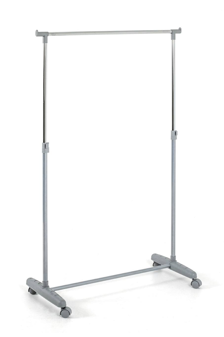 HAKU Möbel Rollgarderobe aus Metall höhenverstellbar in Grau