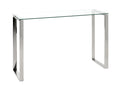 HAKU Möbel Konsole aus Metall mit Glas in Silber 120 x 40 x 78 cm