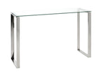 HAKU Möbel Konsole aus Metall mit Glas in Silber 120 x 40 x 78 cm