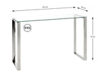 HAKU Möbel Konsole aus Metall mit Glas in Silber 120 x 40 x 78 cm