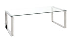 HAKU Möbel Couchtisch aus Metall mit Glas in Silber