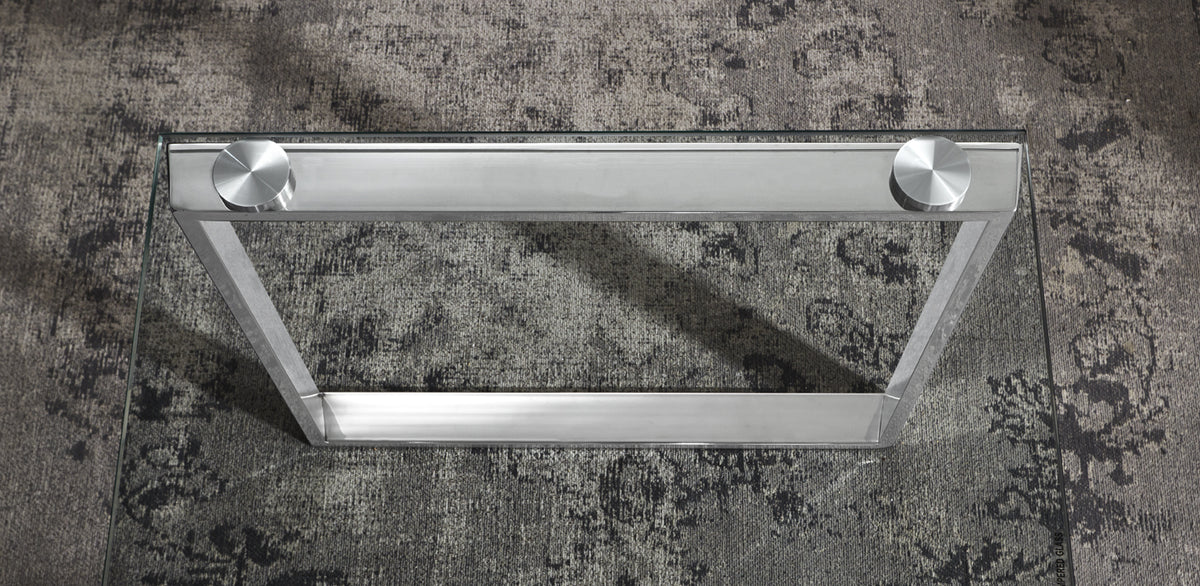 HAKU Möbel Couchtisch aus Metall mit Glas in Silber