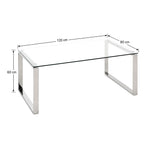 HAKU Möbel Couchtisch aus Metall mit Glas in Silber
