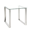 HAKU Möbel Beistelltisch aus Metall mit Glas in Silber B 55-65 cm H 17-18 cm, 65 x 68 cm, H 18 cm