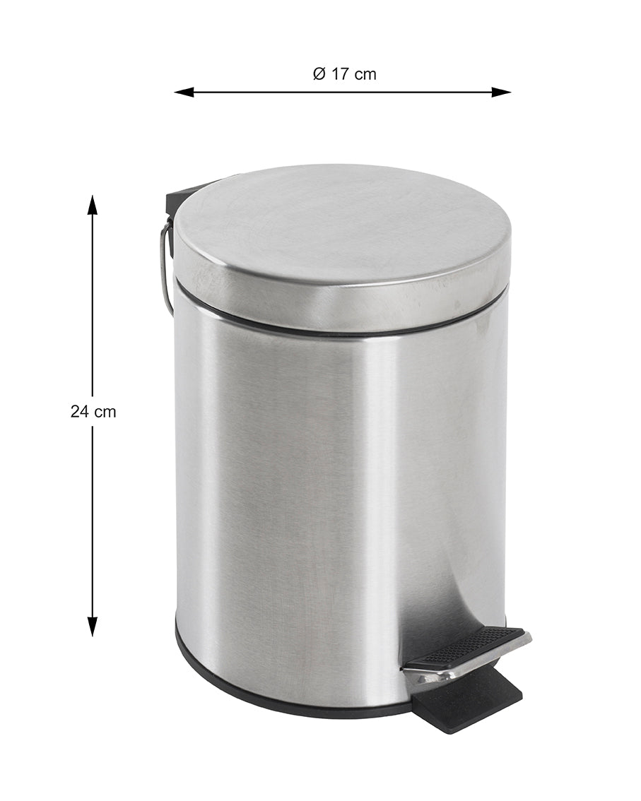 HAKU Möbel Kosmetikeimer aus Edelstahl in Silber