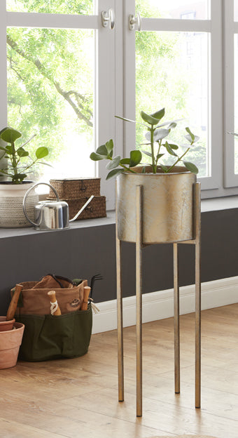 HAKU Möbel Blumensäule aus Metall in Kupfer 27 x 71 cm