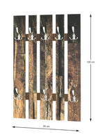 HAKU Möbel Wandgarderobe aus MDF Motiv Parkett in Braun B 40-65 cm H 100 cm, 65 x 9 cm, H 100 cm