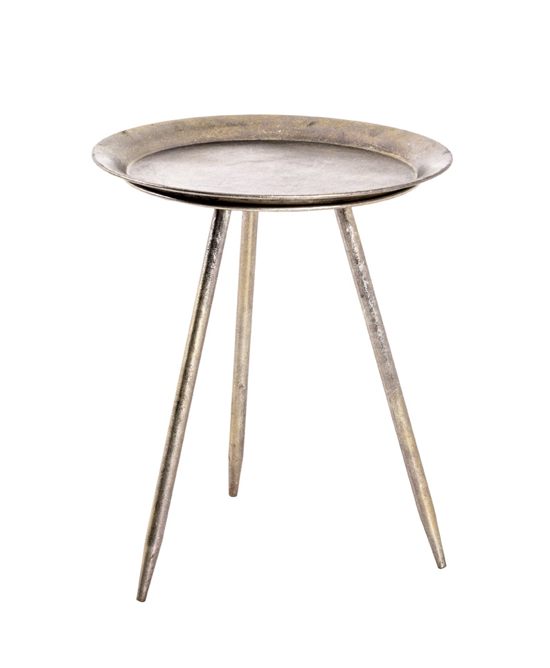 HAKU Möbel Beistelltisch aus Metall H 47-54 cm Ø 38-44 cm, Ø 38 cm, H 47 cm in Bronze