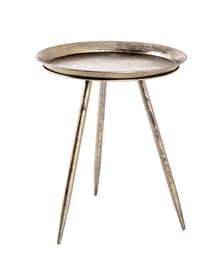 HAKU Möbel Beistelltisch aus Metall H 47-54 cm Ø 38-44 cm, Ø 44 cm, H 54 cm in Bronze