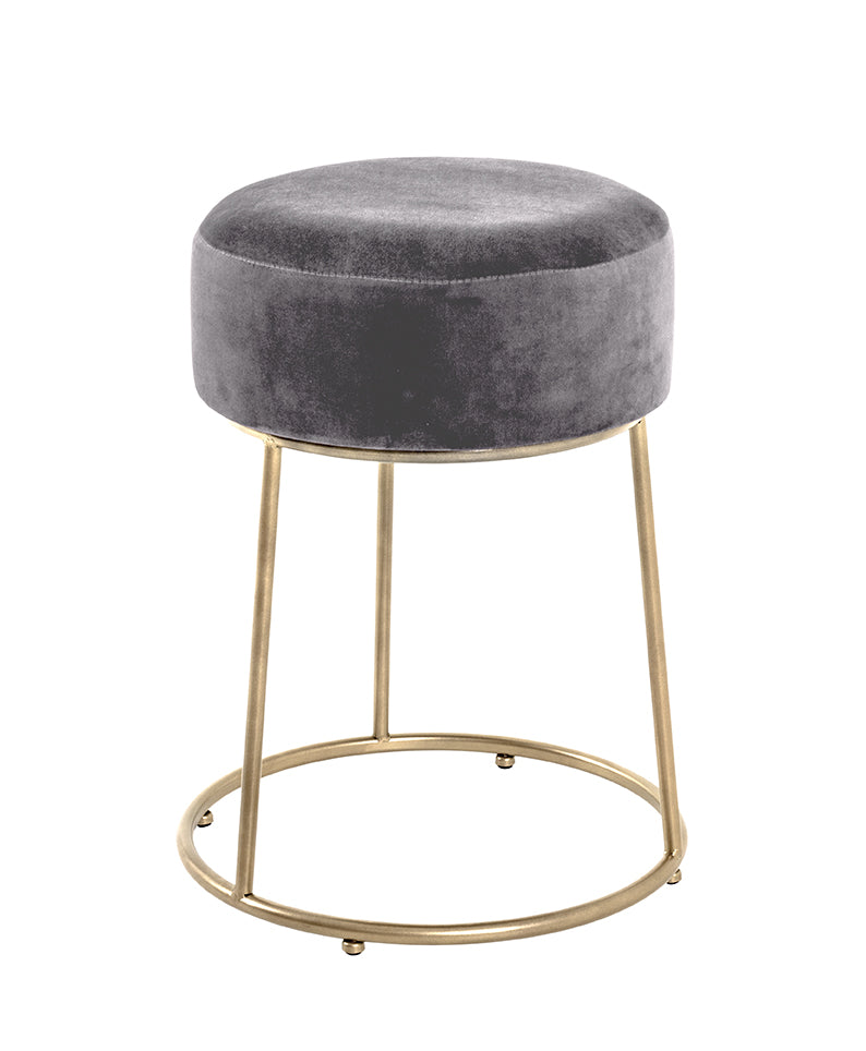 HAKU Möbel Hocker aus Textil gepolstert in Anthrazit in Anthrazit, Gold