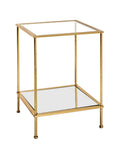 HAKU Möbel Beistelltisch aus Metall mit Glas in Gold 39 x 39 x 55 cm