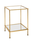 HAKU Möbel Beistelltisch aus Metall mit Glas in Gold 39 x 39 x 55 cm